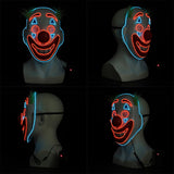 2019 Joker Pennywise LED Light Mask Stephen King Clown Cosplay Masks Green Hair Halloween Party Prop - bfjcosplayer