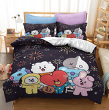 LINE HELLO BT21 Cosplay Bedding Sets Duvet Cover Halloween Comforter Sets