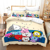 LINE HELLO BT21 Cosplay Bedding Sets Duvet Cover Halloween Comforter Sets