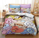 LINE HELLO BT21 Cosplay Bedding Sets Duvet Cover Halloween Comforter Sets