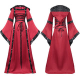 Women Medieval Long Gown Dress Victorian Cosplay Flare Halloween Costume