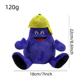 Grimace Shake Yellow Hat Plush Toy Soft Stuffed Gift Dolls for Kids Boys Girls