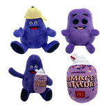 Grimace Shake Yellow Hat Plush Toy Soft Stuffed Gift Dolls for Kids Boys Girls