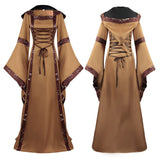 Women Medieval Long Gown Dress Victorian Cosplay Flare Halloween Costume