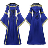 Women Medieval Long Gown Dress Victorian Cosplay Flare Halloween Costume