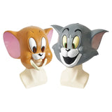 Tom and Jerry Latex Mask Cat and Mouse Masks Halloween Cosplay Props for Kids