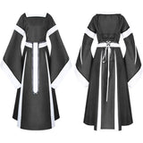 Women Medieval Long Gown Dress Victorian Cosplay Flare Halloween Costume