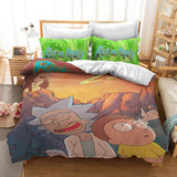 Rick And Morty Cosplay Bedding Set Duvet Cover Halloween Bed Sheets