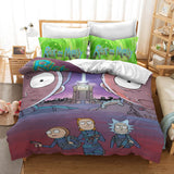 Rick And Morty Cosplay Bedding Set Duvet Cover Halloween Bed Sheets