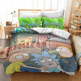 Rick And Morty Cosplay Bedding Set Duvet Cover Halloween Bed Sheets