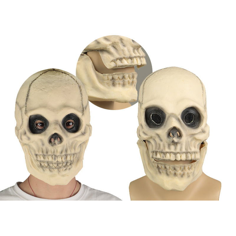 Skull Skeleton Cosplay Natural Latex Helmet Horrible Halloween Props