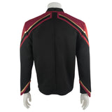 Star Trek Admiral JL Picard Red Gold Stripe Uniform Shirt Cosplay Costume