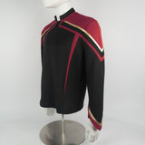 Star Trek Admiral JL Picard Red Gold Stripe Uniform Shirt Cosplay Costume