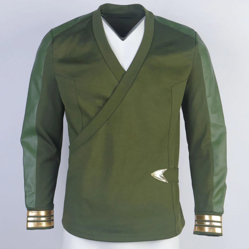 ST Strange New Worlds Captain Pike Uniforms Green Top Shirts Costumes
