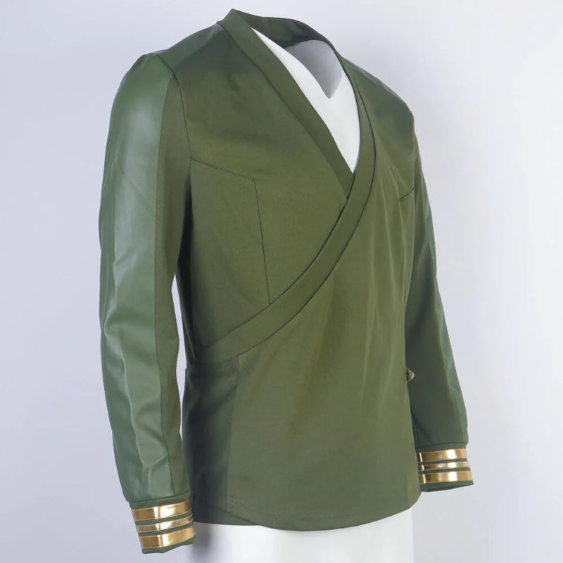 ST Strange New Worlds Captain Pike Uniforms Green Top Shirts Costumes