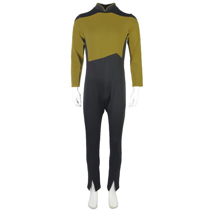 ST The Next Generation Picard Yellow Jumpsuit Cosplay Costume