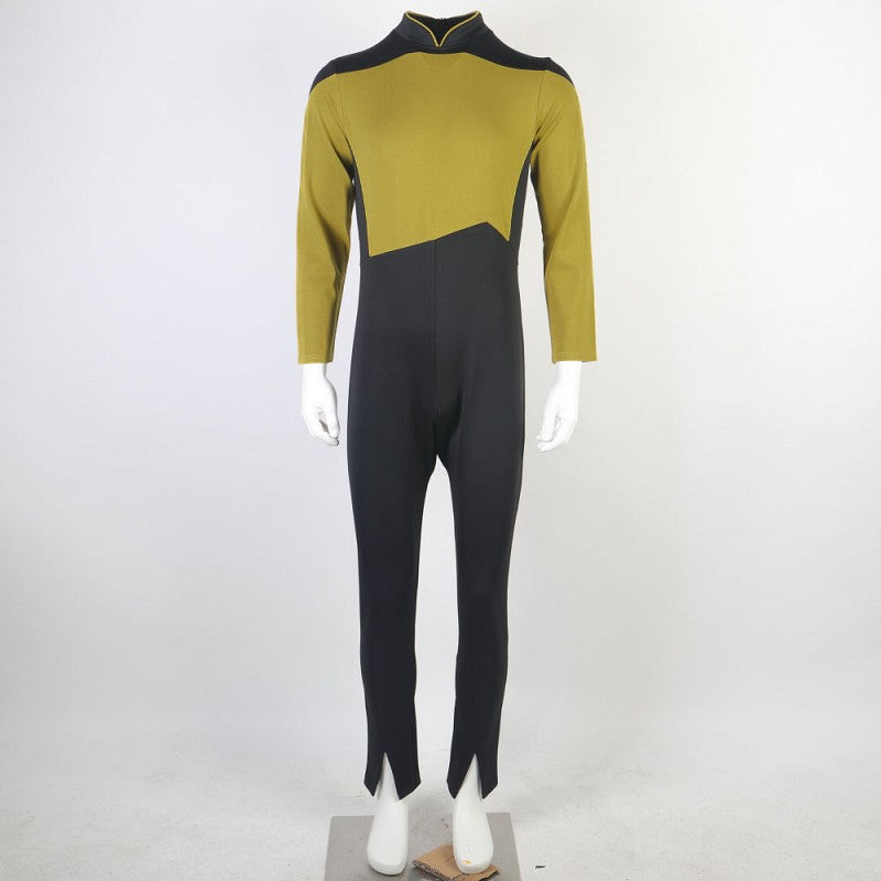 ST The Next Generation Picard Yellow Jumpsuit Cosplay Costume