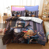 Star Wars The Mandalorian Cosplay Bedding Duvet Cover Halloween Sheets Bed Set