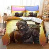 Star Wars The Mandalorian Cosplay Bedding Duvet Cover Halloween Sheets Bed Set