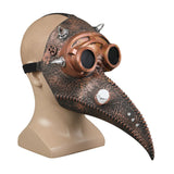 Steampunk Plague Doctor Bronze Long Mouth Cosplay Helmet Halloween Props