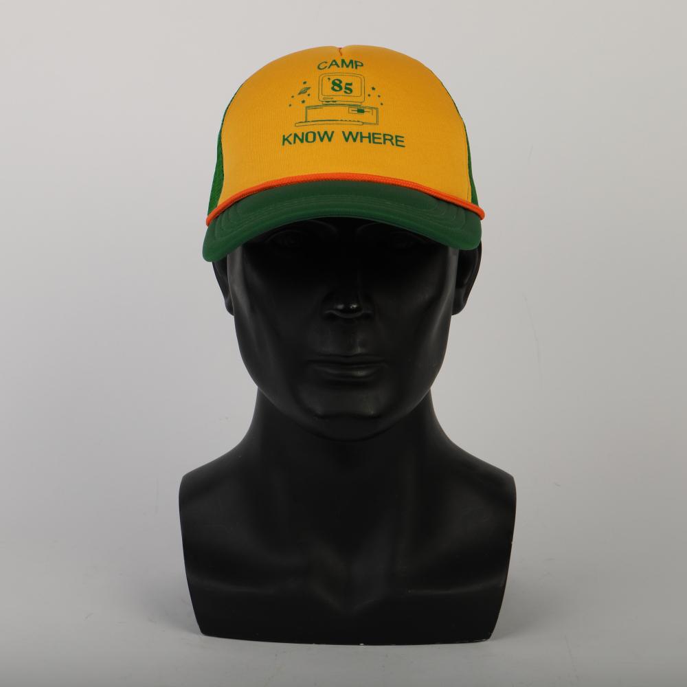 2019 Strange Things Dustin Hat Retro Mesh Trucker Cap Yellow Green 85 Know Where Adjustable Cap Gifts Halloween - bfjcosplayer