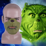 The Grinch Cosplay Half Face Latex Helmet Halloween Prop