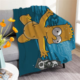 The Simpsons Cosplay Flannel Blanket Room Decoration Throw