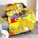The Simpsons Cosplay Flannel Blanket Room Decoration Throw