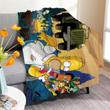 The Simpsons Cosplay Flannel Blanket Room Decoration Throw