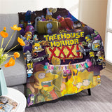 The Simpsons Throw Cosplay Flannel Blanket