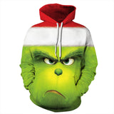 The Grinch hoodie Christmas Costume Halloween Cosplay Green Monkey 3D Digital Print Sweatshirt - bfjcosplayer