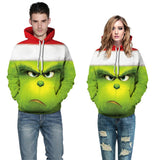 The Grinch hoodie Christmas Costume Halloween Cosplay Green Monkey 3D Digital Print Sweatshirt - bfjcosplayer