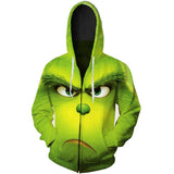 The Grinch hoodie Costume Cosplay Halloween Green Monkey 3D Digital Print Sweatshirt - bfjcosplayer