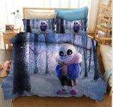 Undertale Sans Cosplay Bedding Set Duvet Cover Halloween Bed Sheets