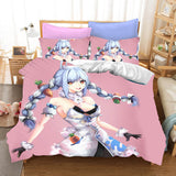 Usada Pekora Cosplay Bedding Set Duvet Cover Halloween Bed Sheets