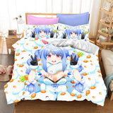 Hololive Usada Pekora Cosplay Bedding Set Duvet Cover Halloween Bed Sheets