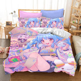 Usada Pekora Cosplay Bedding Set Duvet Cover Halloween Bed Sheets