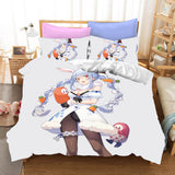 Usada Pekora Cosplay Bedding Set Duvet Cover Halloween Bed Sheets