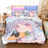 Usada Pekora Cosplay Bedding Set Duvet Cover Halloween Bed Sheets