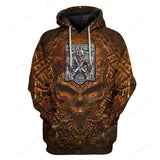 Viking Cosplay 3D Printing Retro Hoodie Halloween Costume