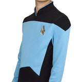 Star Trek Costume T-shirt The Next Generation Blue Uniform Tee Cosplay TNG For Adult Men Halloween