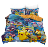 Pikachu Cosplay Bedding Set Duvet Cover Halloween Bed Sheets