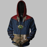 New Doctor Strange Costume Hoodies Sweatshirt Marvel Hero Steve Cosplay Hooded Jacket Coat Men Tops Zipper 3D Print - bfjcosplayer