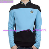 Cosplay Star Trek Costume T-shirt The Next Generation Blue Uniform Tee Cosplay TNG For Adult Men Halloween - bfjcosplayer