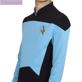 Cosplay Star Trek Costume T-shirt The Next Generation Blue Uniform Tee Cosplay TNG For Adult Men Halloween - bfjcosplayer