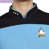 Cosplay Star Trek Costume T-shirt The Next Generation Blue Uniform Tee Cosplay TNG For Adult Men Halloween - bfjcosplayer