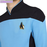 Cosplay Star Trek Costume T-shirt The Next Generation Blue Uniform Tee Cosplay TNG For Adult Men Halloween - bfjcosplayer