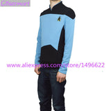 Cosplay Star Trek Costume T-shirt The Next Generation Blue Uniform Tee Cosplay TNG For Adult Men Halloween - bfjcosplayer
