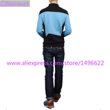 Cosplay Star Trek Costume T-shirt The Next Generation Blue Uniform Tee Cosplay TNG For Adult Men Halloween - bfjcosplayer