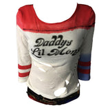 Batman Arkham Asylum City 2016 Suicide Squad Harley Quinn Costume T Shirt Daddy's Lil Monster T-Shirt Joker Cosplay Costumes - bfjcosplayer